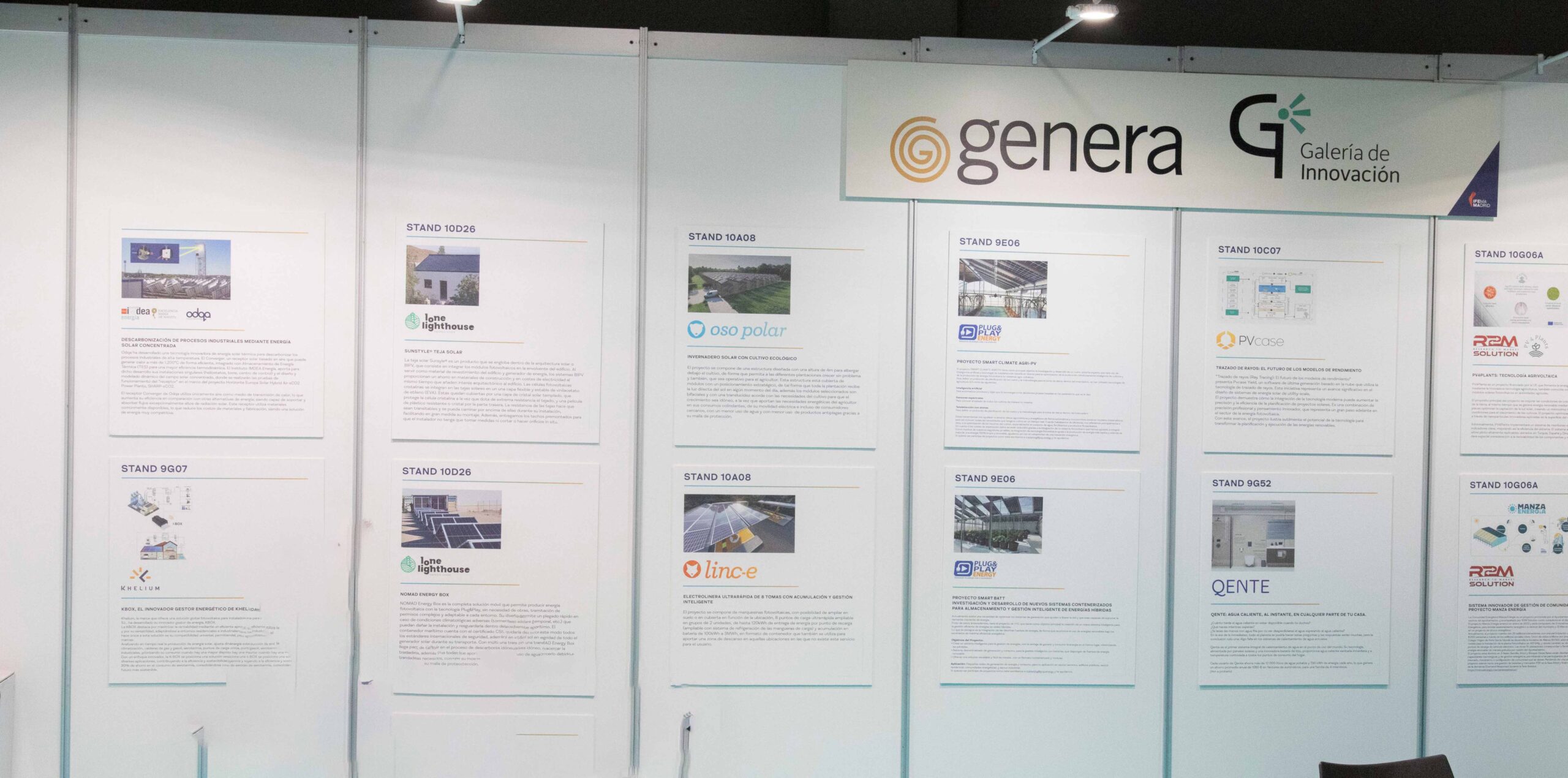 La Galería de Innovación de GENERA y MATELEC destaca 31 proyectos en electrificación, eficiencia energética y energías renovables La Galería de Innovación de GENERA y MATELEC destaca 31 proyectos en electrificación, eficiencia energética y energías renovables